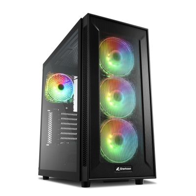 ATX 2X U2-2X U3, GLASS , 4X 120 ARGB, FRONT MESH